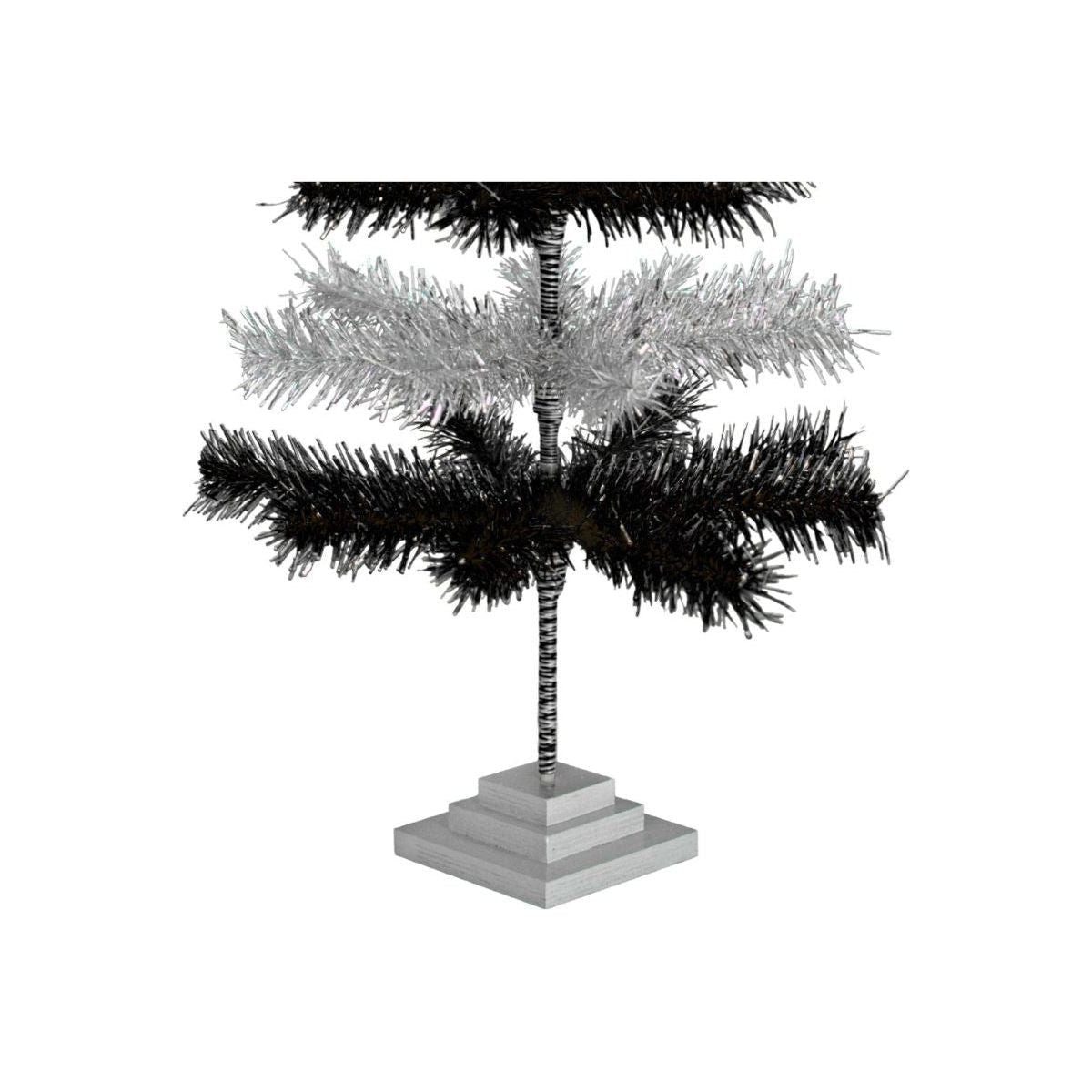 Shop For Black & Silver Layered Tinsel Christmas Tree