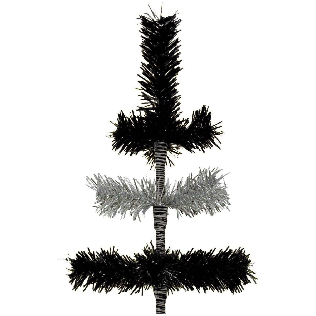Shop For Black & Silver Layered Tinsel Christmas Tree