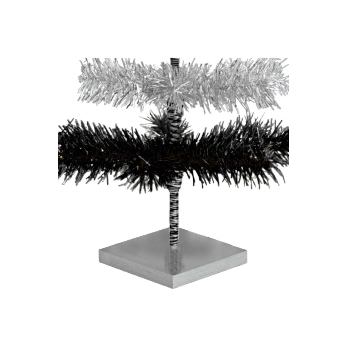 Shop For Black & Silver Layered Tinsel Christmas Tree