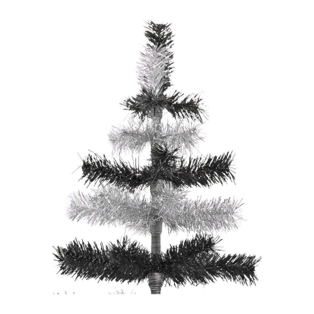 Shop For Black & Silver Layered Tinsel Christmas Tree