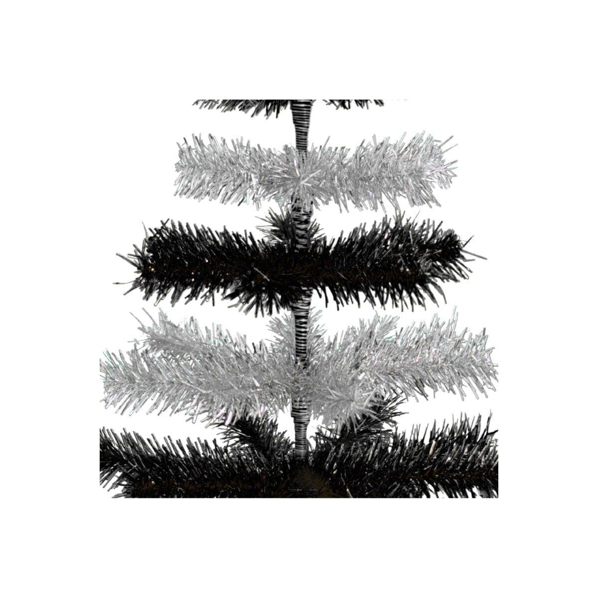 Shop For Black & Silver Layered Tinsel Christmas Tree
