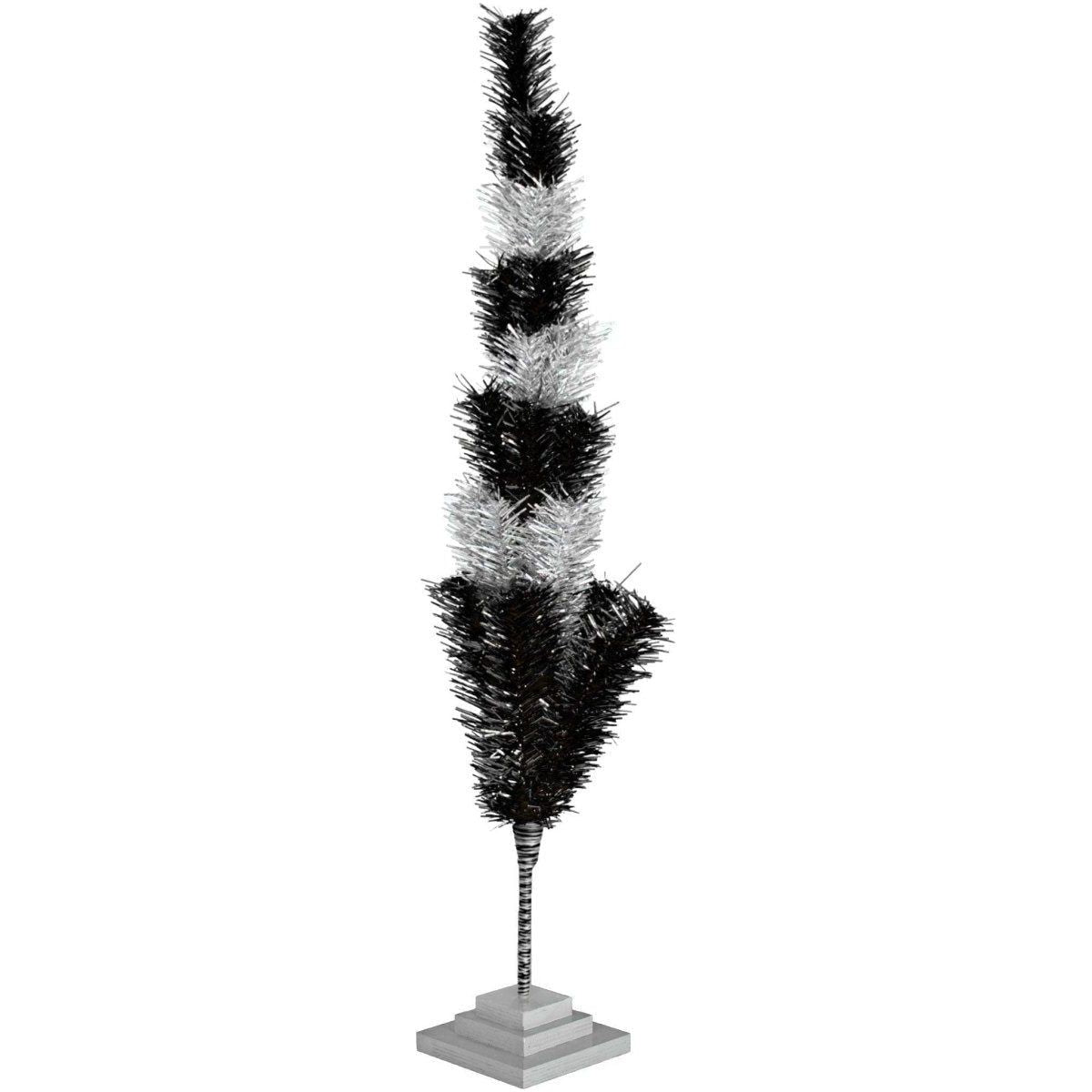 Shop For Black & Silver Layered Tinsel Christmas Tree