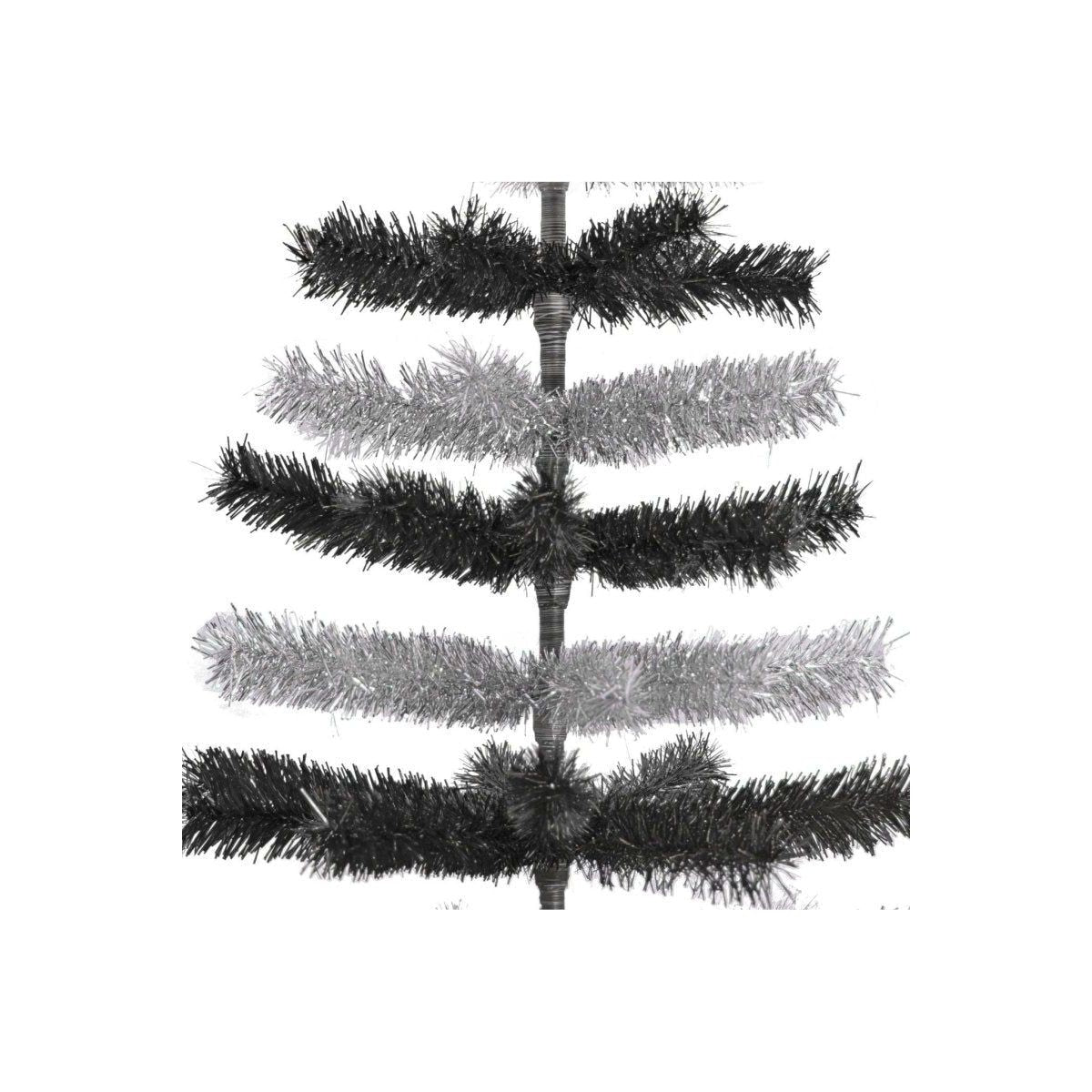 Shop For Black & Silver Layered Tinsel Christmas Tree