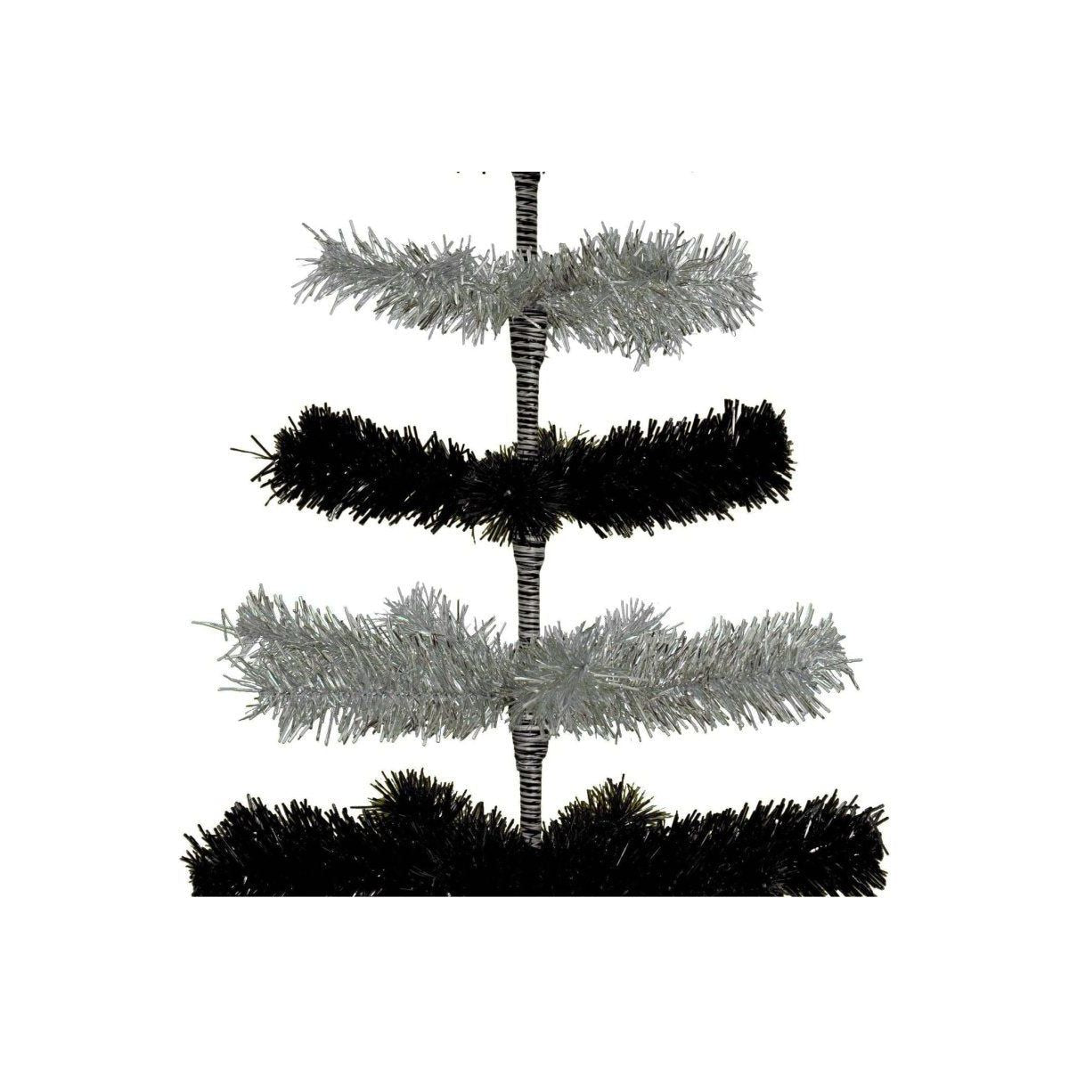 Shop For Black & Silver Layered Tinsel Christmas Tree