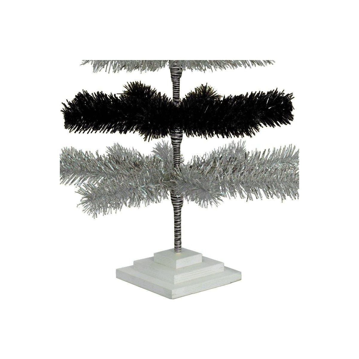 Shop For Black & Silver Layered Tinsel Christmas Tree