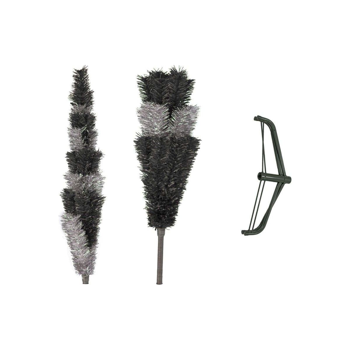 Shop For Black & Silver Layered Tinsel Christmas Tree