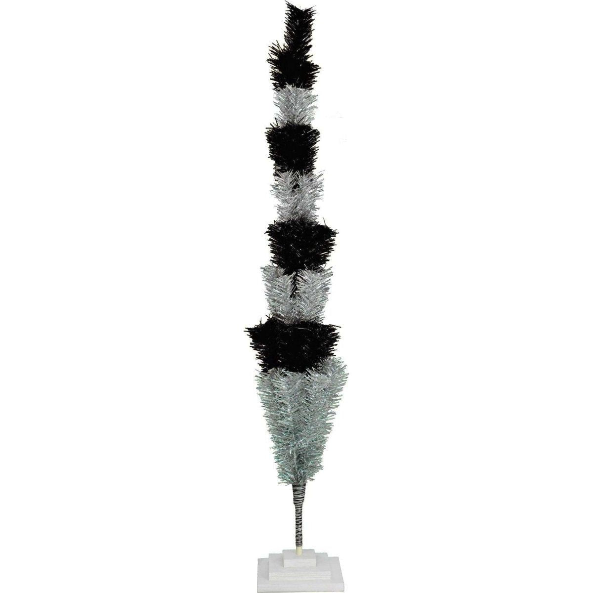 Shop For Black & Silver Layered Tinsel Christmas Tree