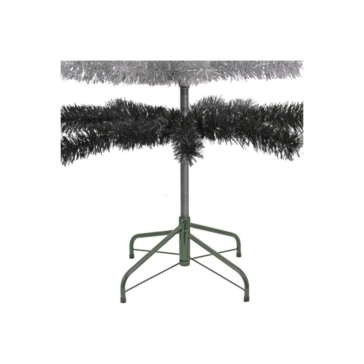 Shop For Black & Silver Layered Tinsel Christmas Tree