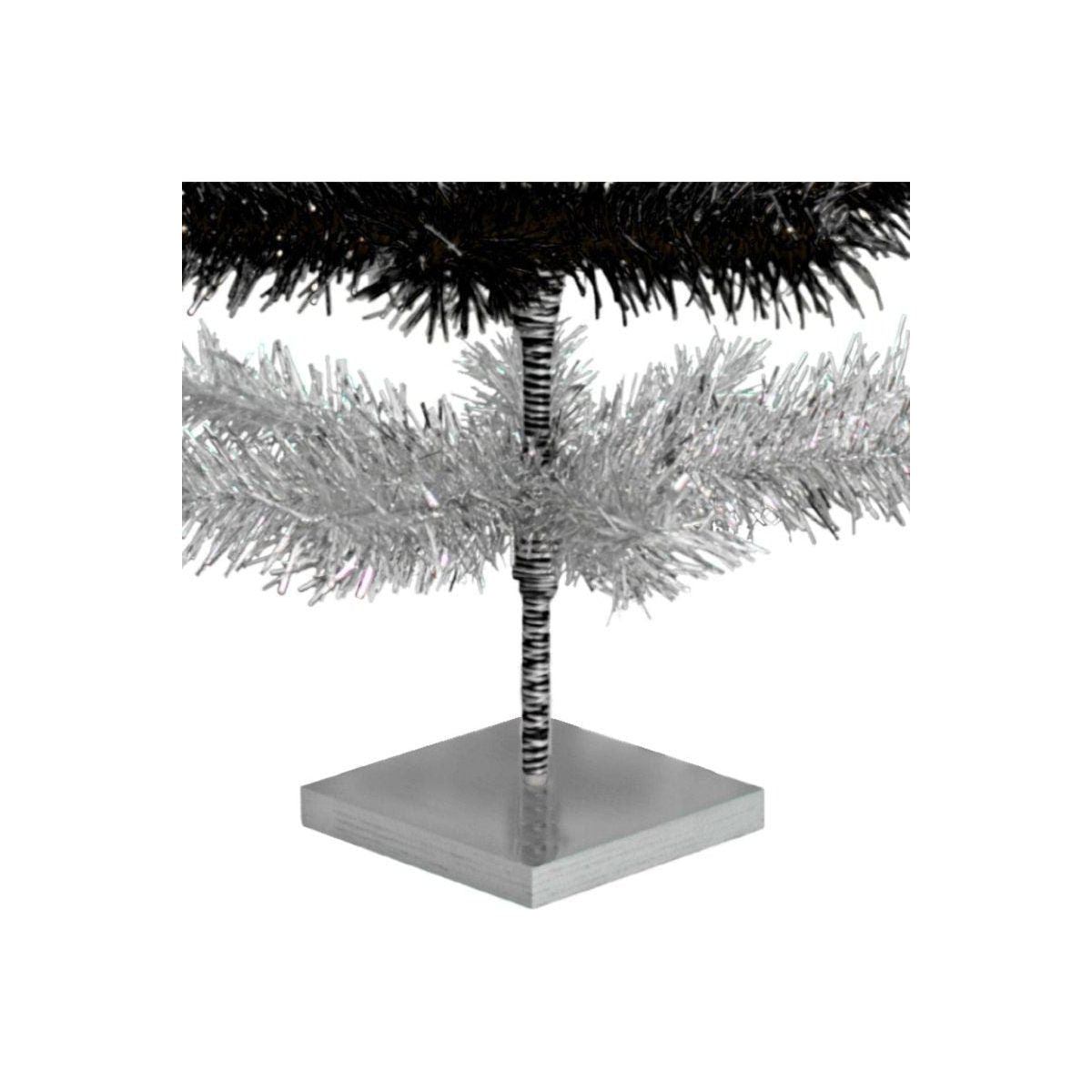 Shop For Black & Silver Layered Tinsel Christmas Tree