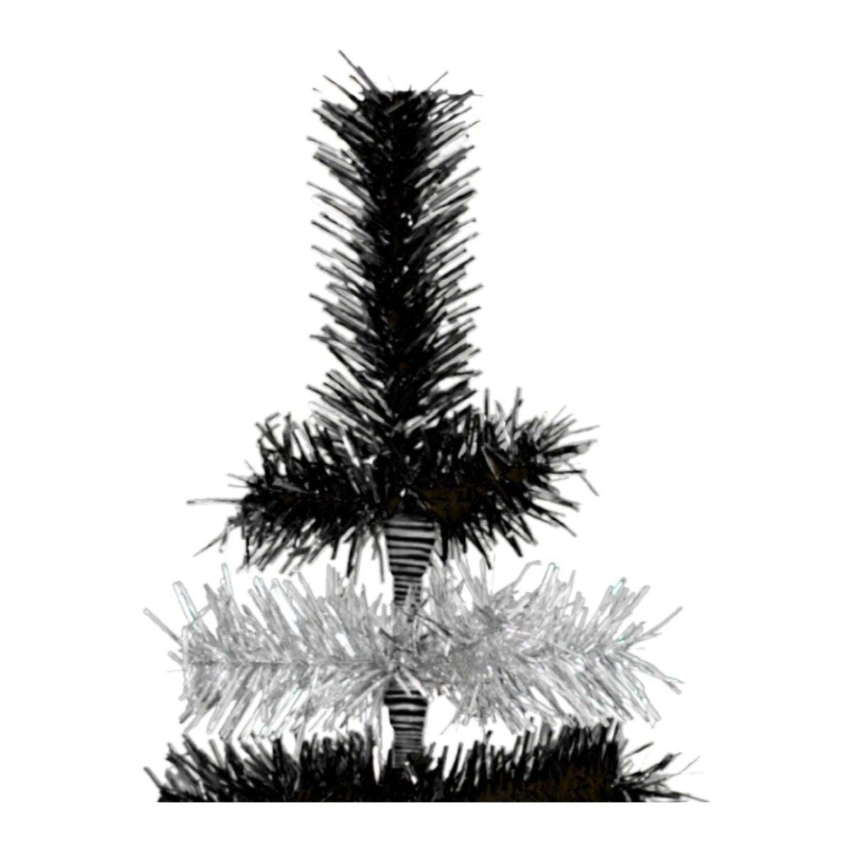 Shop For Black & Silver Layered Tinsel Christmas Tree