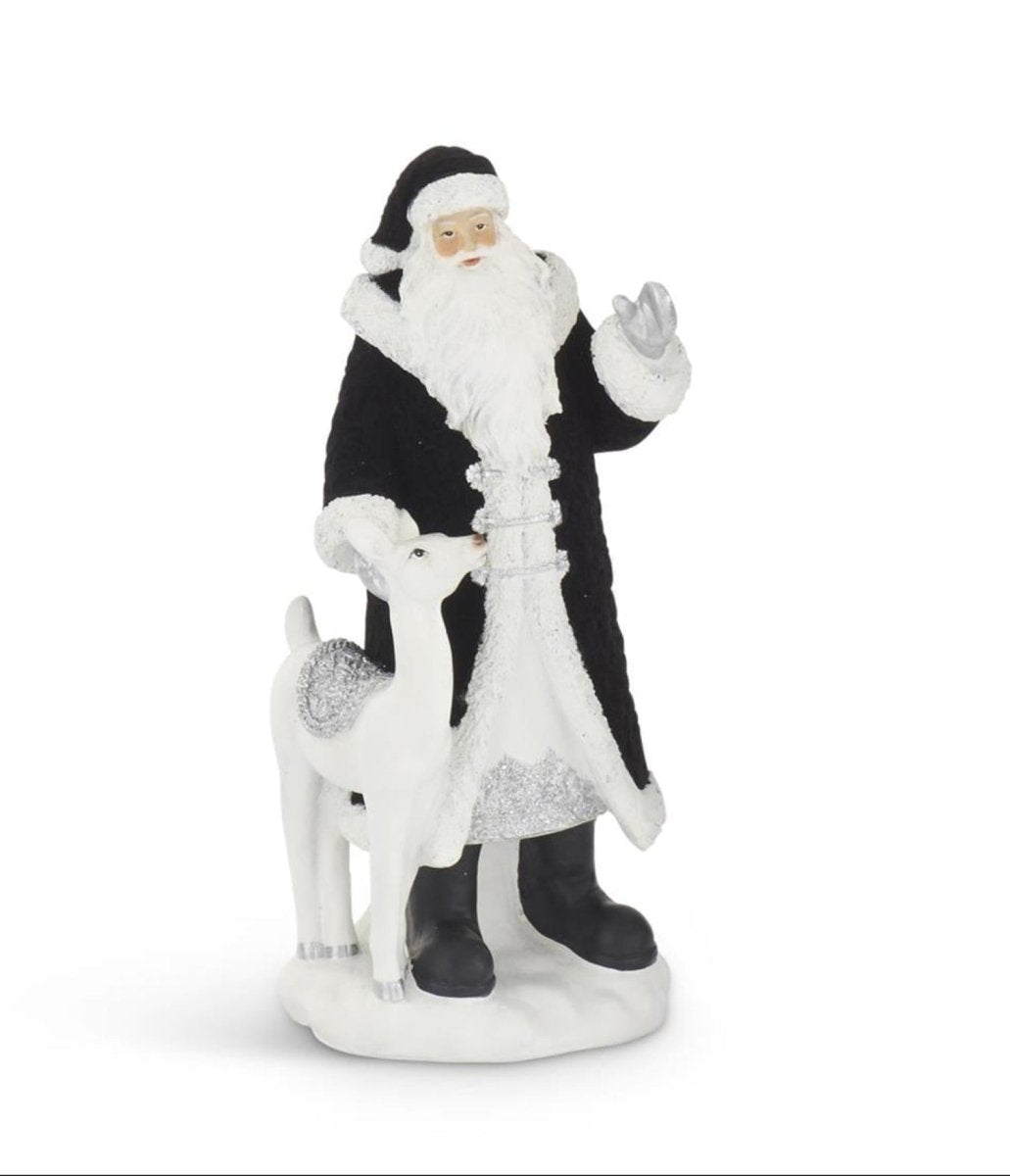 Shop For Black Velvet Resin Santa's (Set of 2)