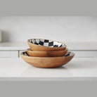 Shop For Black & White Check Enameled Wood Nesting Bowls (Set of 3)