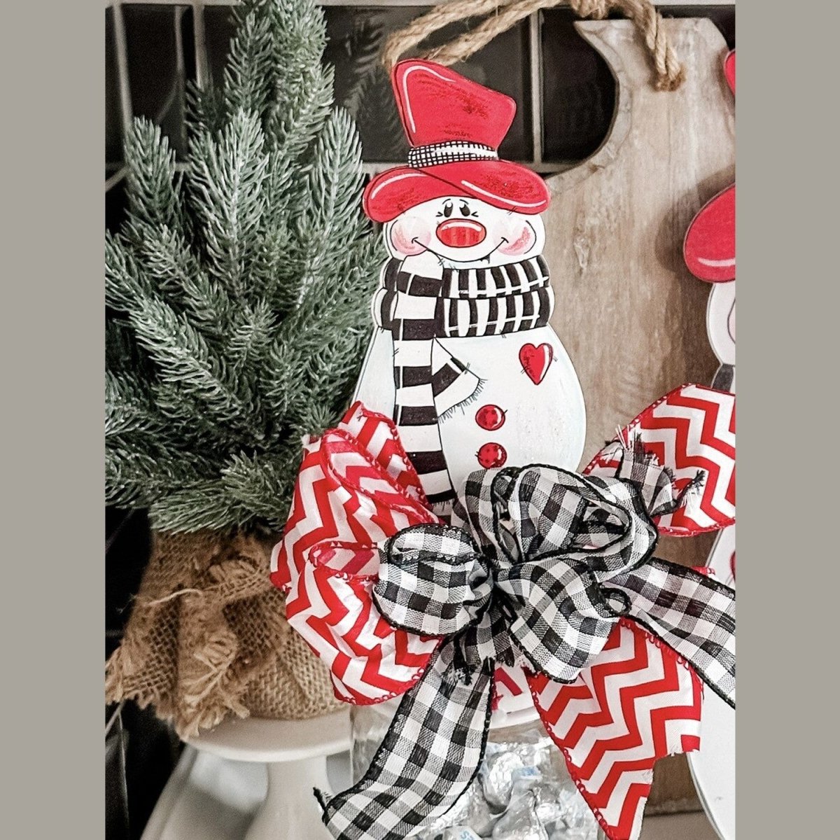 Shop For Black & White Scarf Snowman (Stake/Hanger/Easel)