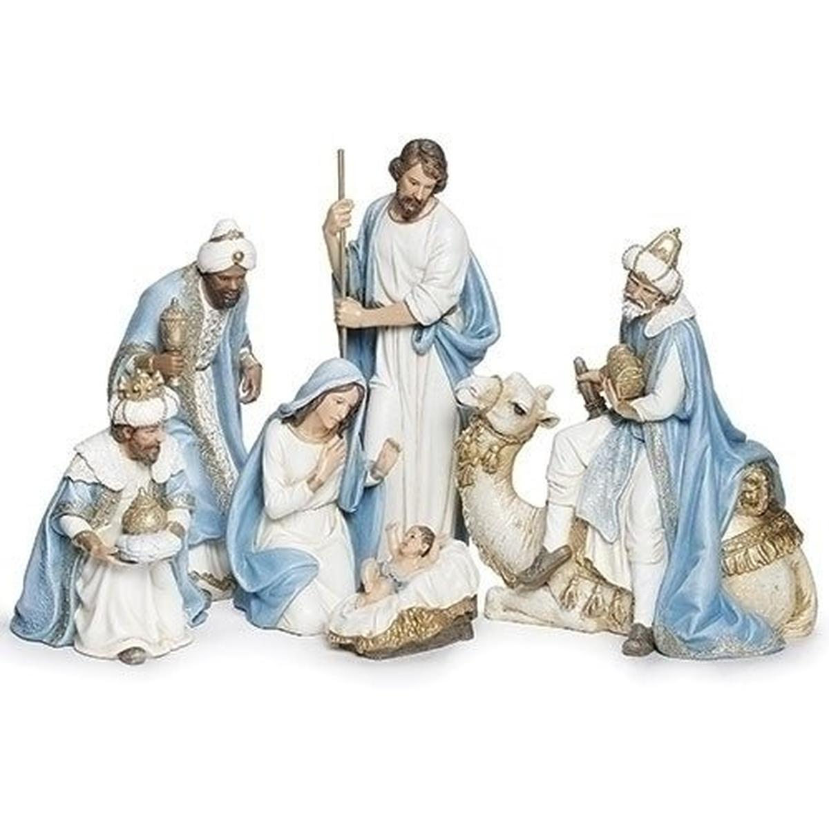 Shop For Blue Champagne Nativity Figures at Michelle's aDOORable Creations