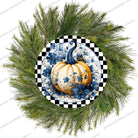 Shop For Blue Chinoiserie Floral Pumpkin Round Sign