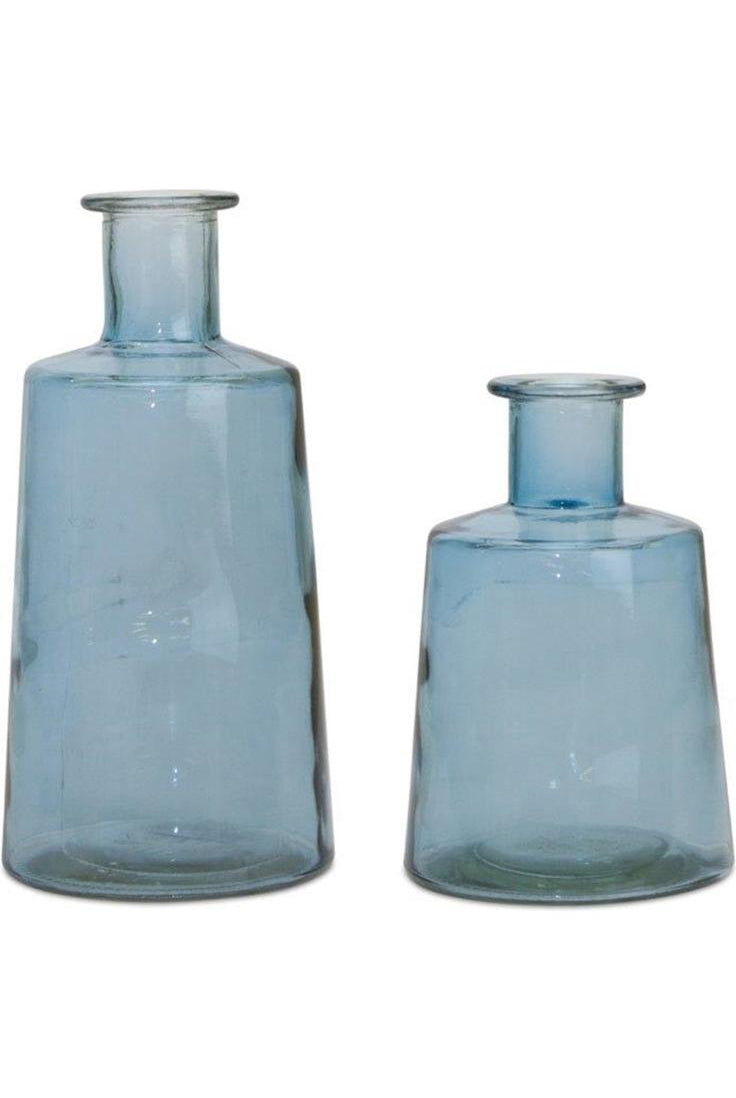 Shop For Blue Glass Tapered Bottle Vase (Set of 2) 82379DS