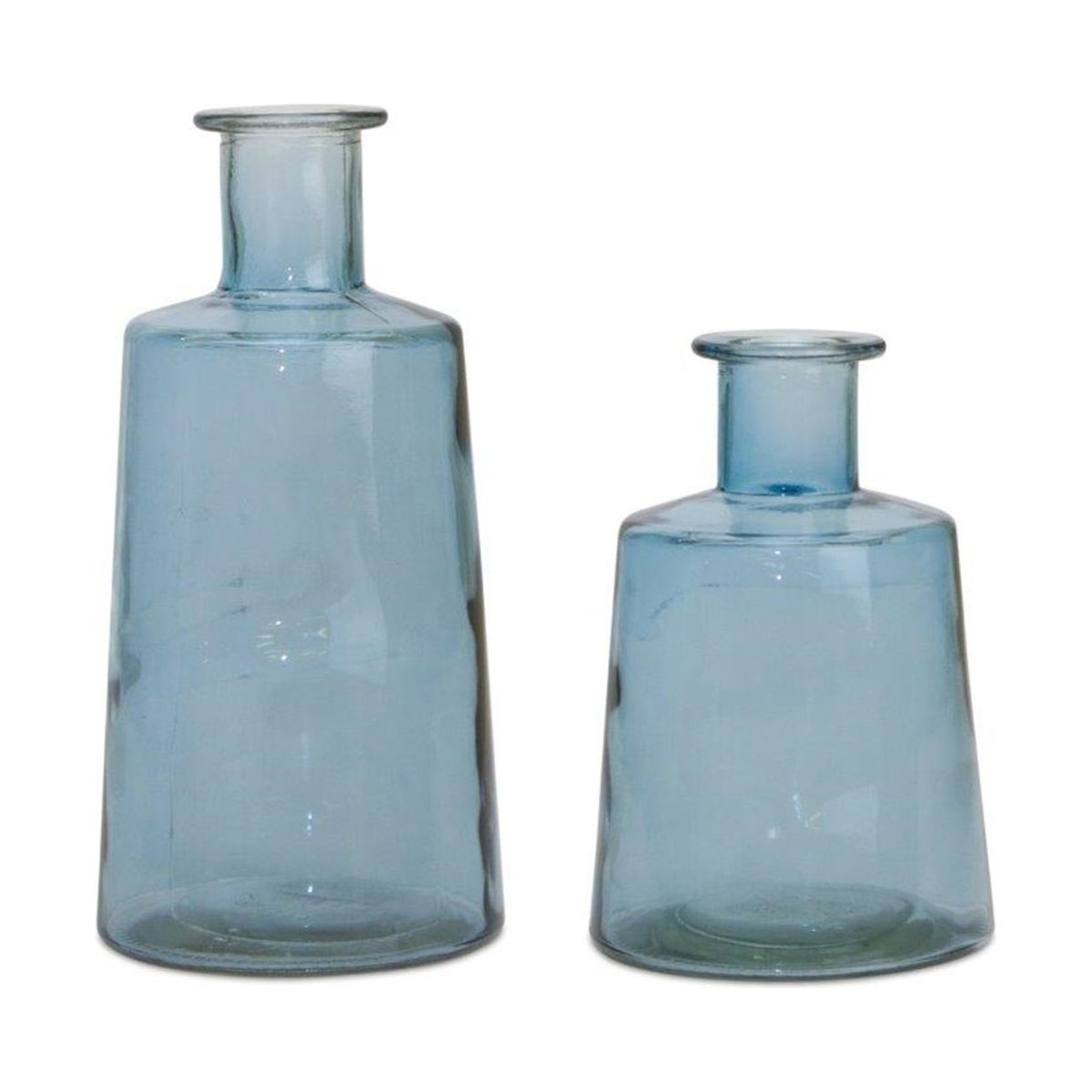 Shop For Blue Glass Tapered Bottle Vase (Set of 2) at Michelle's aDOORable Creations
