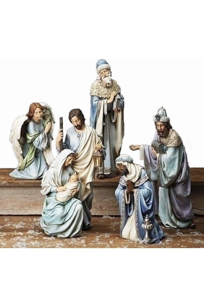 Shop For Blue Robe Nativity Figures, 5 Piece Set at Michelle's aDOORable Creations