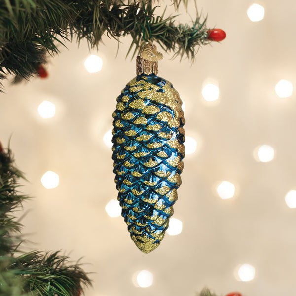 Shop For Blue Shimmering Cone Ornament