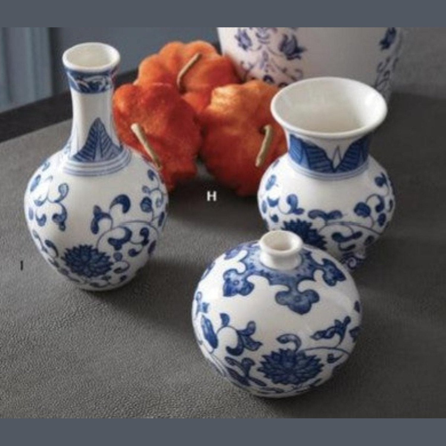 Shop For Blue & White Chinoiserie Mini Bud Vases (Set of 3)