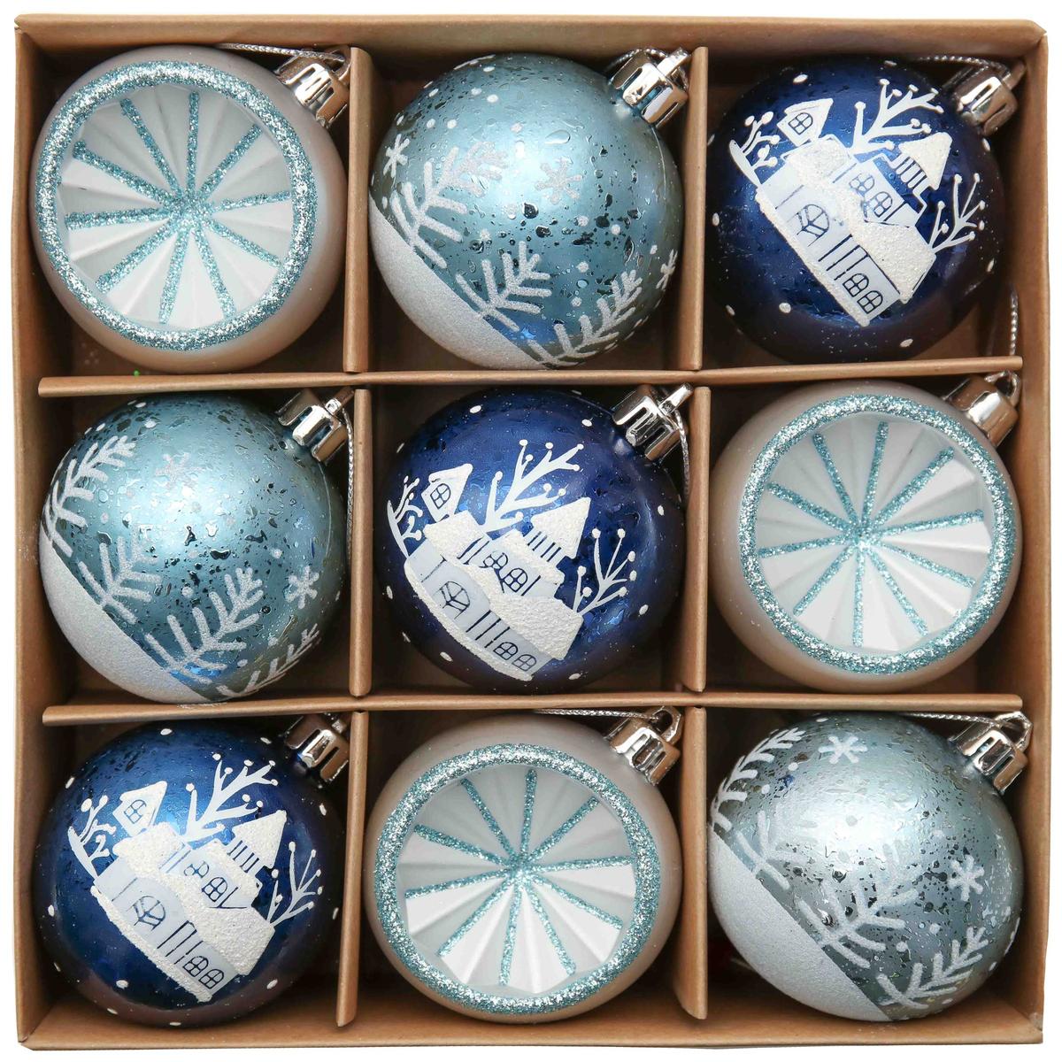 Shop For Blue Winter Christmas Ornament Bundle (Set of 9)