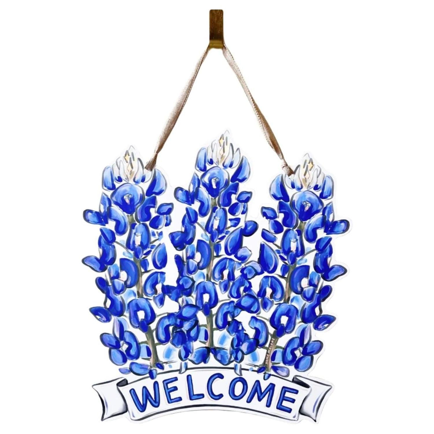Bluebonnet Welcome Door Hanger