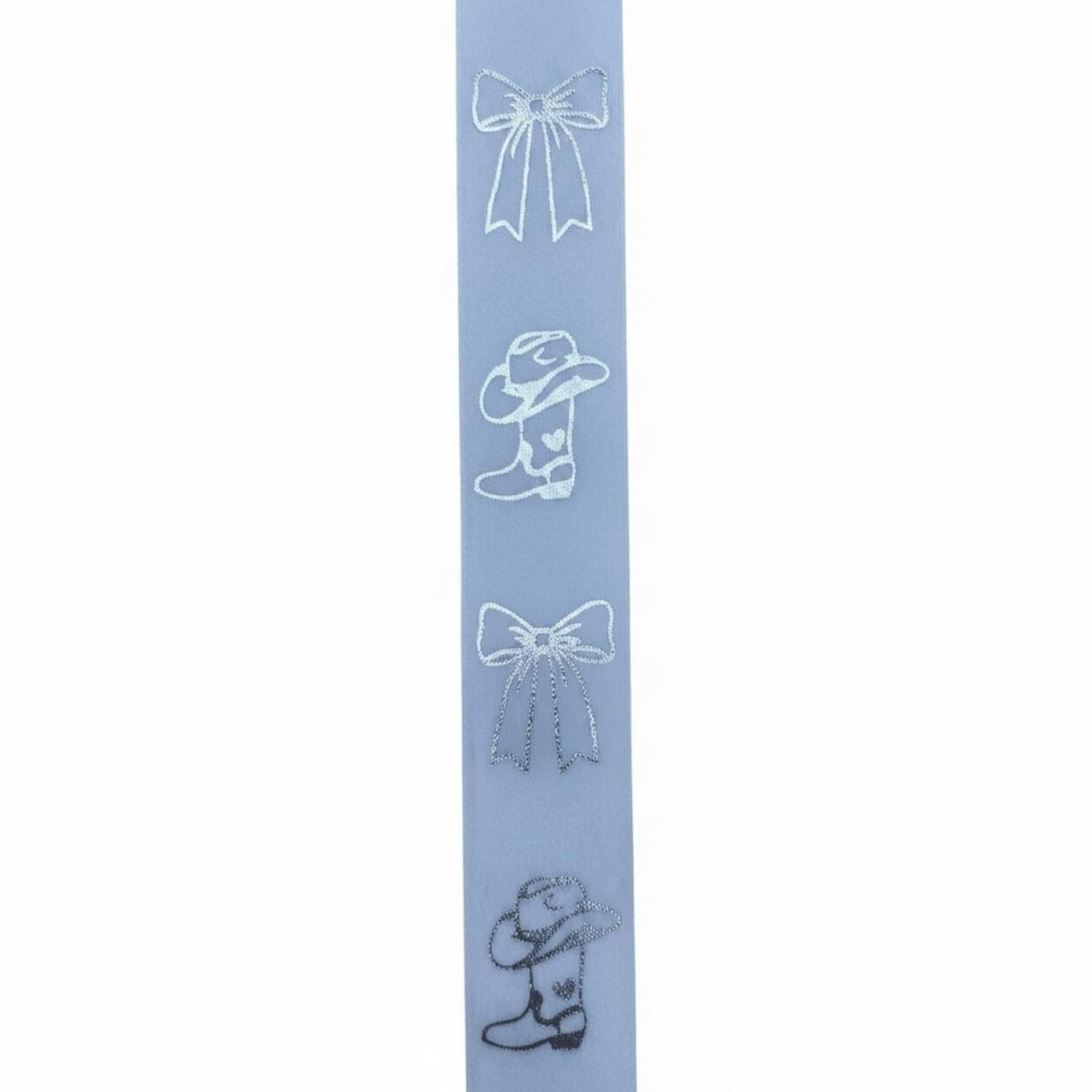 Shop For Boots & Bows Ribbon Num 9: White/Silver (100 yd)