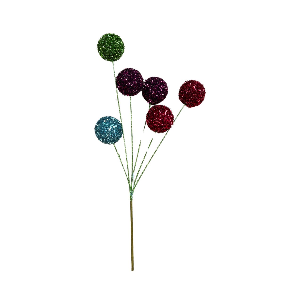Shop For Bright Tinsel Ball Spray 16"