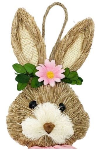 Shop For Bunny Head Ornament with Flowers at Michelle's aDOORable Creations