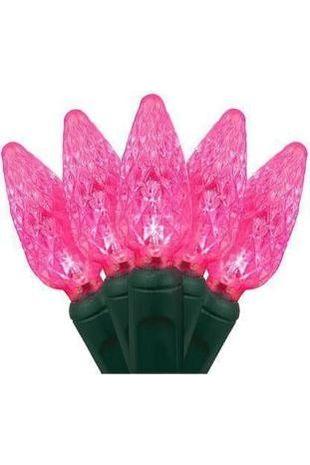 Shop For C6 Pink LED Christmas Lights, 100 Bulbs at Michelle's aDOORable Creations