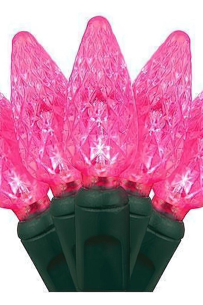 Shop For C6 Pink LED Christmas Lights, 100 Bulbs at Michelle's aDOORable Creations