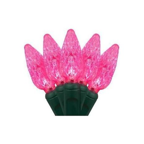 Shop For C6 Pink LED Christmas Lights, 50 Bulbs at Michelle's aDOORable Creations