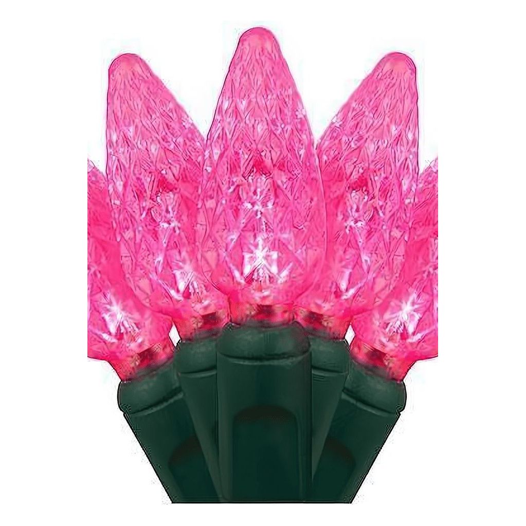 Shop For C6 Pink LED Christmas Lights, 50 Bulbs at Michelle's aDOORable Creations