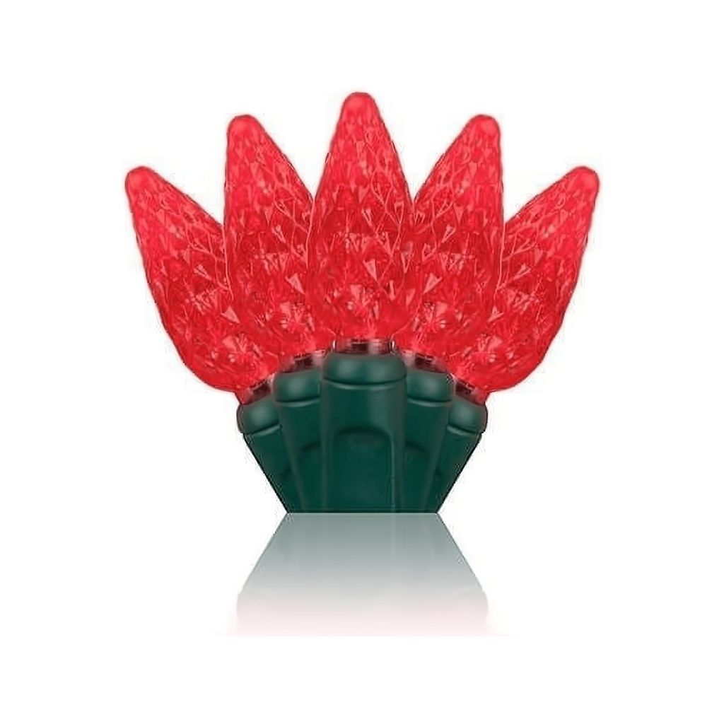 Shop For C6 Red LED Christmas Lights, 70 Bulbs, 4" Spacing