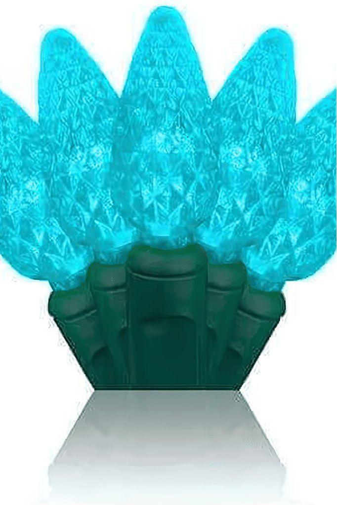 Shop For C6 Teal LED Christmas Lights, 100 Bulbs at Michelle's aDOORable Creations