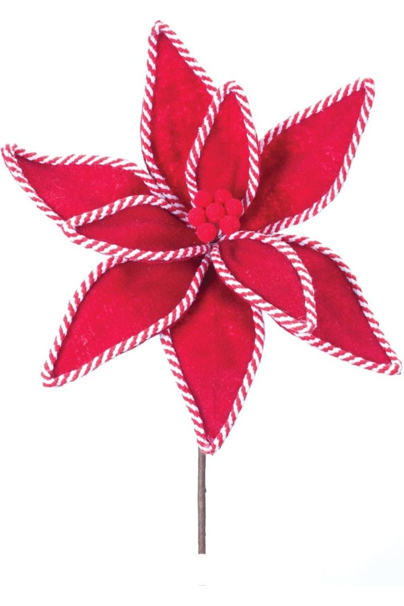 Shop For Candy Cane Poinsettia Stem (Set of 6) at Michelle's aDOORable Creations