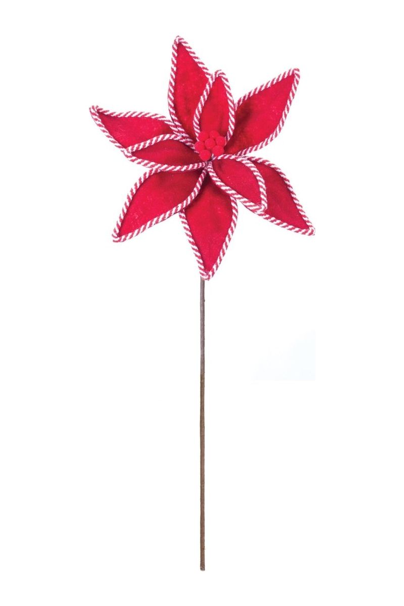 Shop For Candy Cane Poinsettia Stem (Set of 6) at Michelle's aDOORable Creations