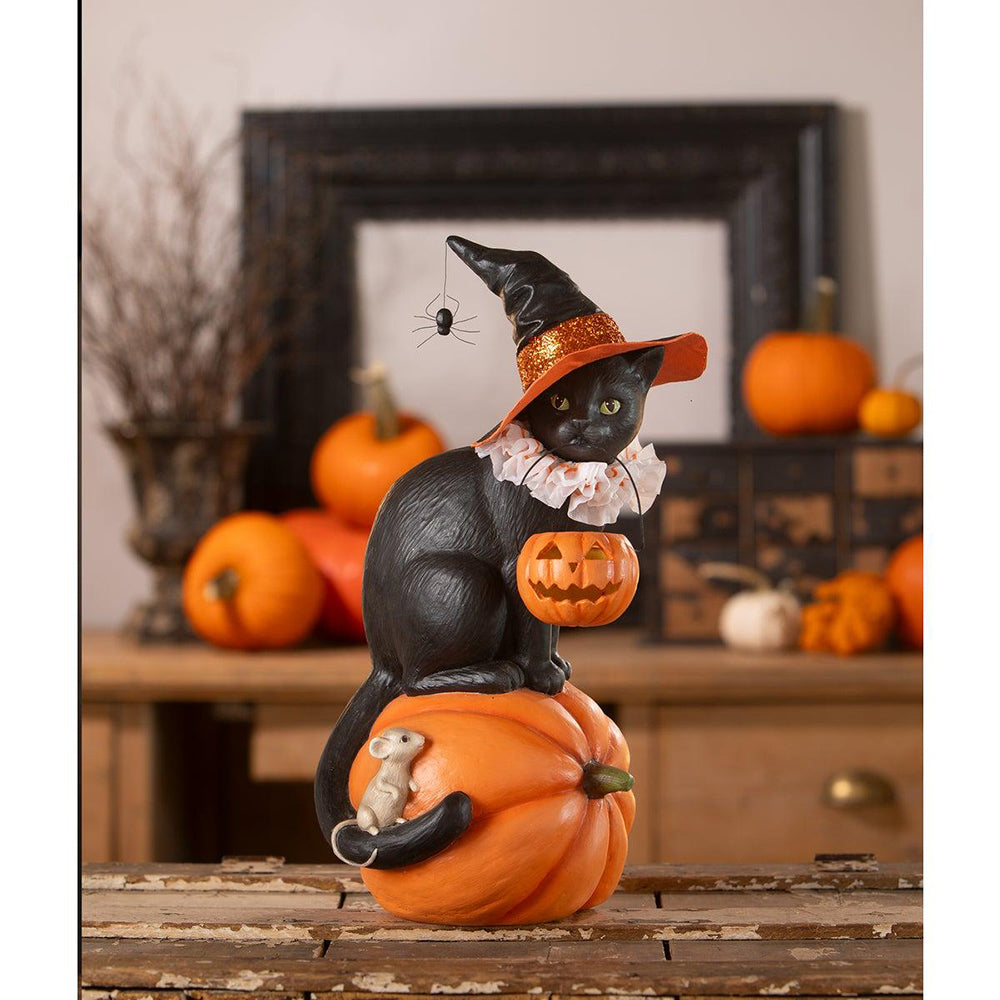 Shop For Cat Witch on Pumpkin Figurine