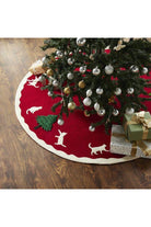 Shop For Cats & Green Trees Hand - Felted Christmas Tree Skirt at Michelle's aDOORable Creations