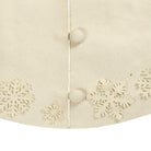 Shop For Christmas Cream Felt Tree Skirt Tacked Snowflakes 72" at Michelle's aDOORable Creations