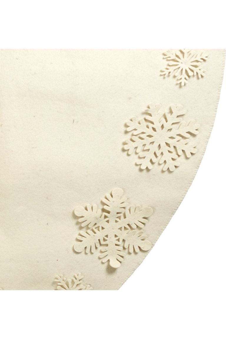 Shop For Christmas Cream Felt Tree Skirt Tacked Snowflakes 72" at Michelle's aDOORable Creations