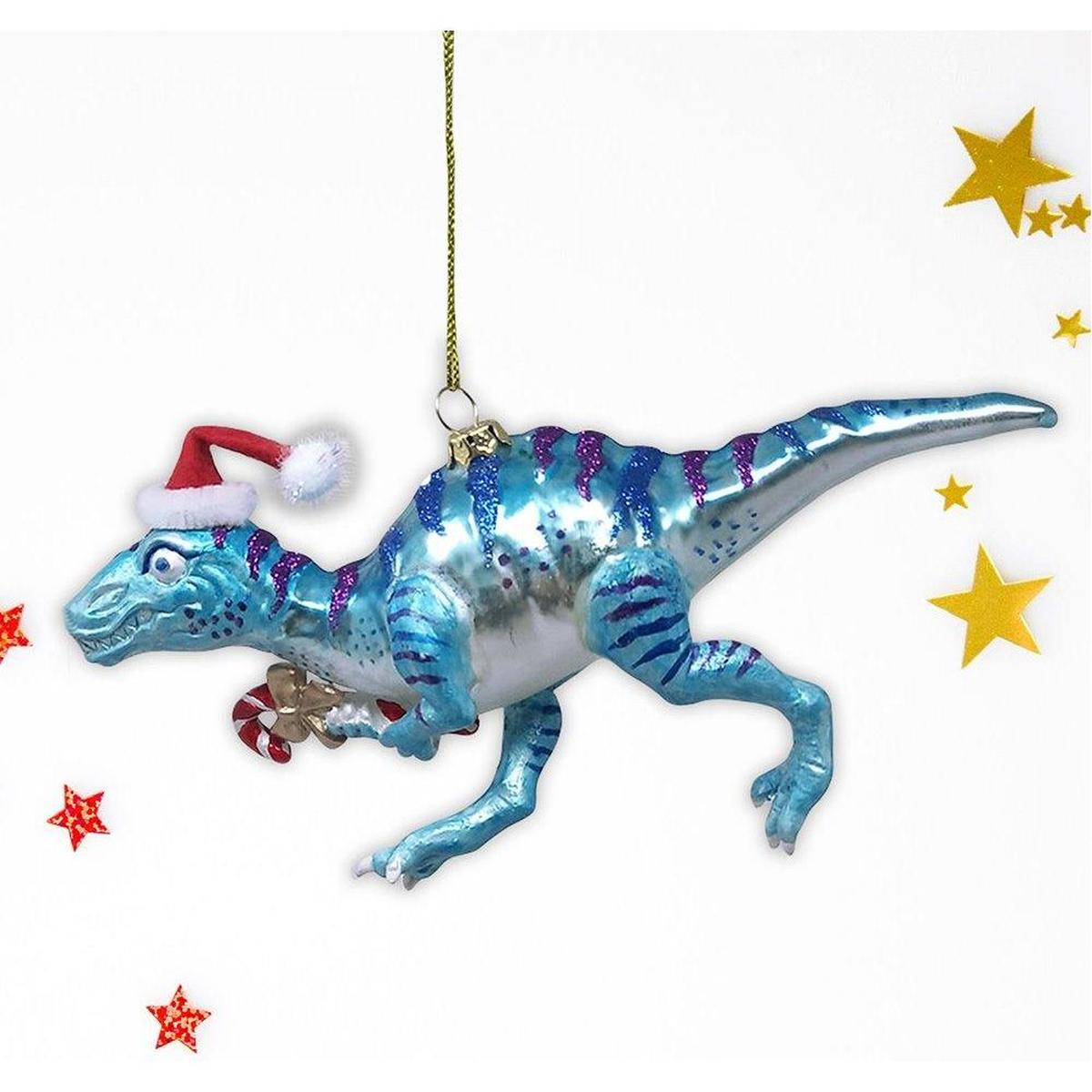 Shop For Christmas Dinosaur Raptor Glass Ornament