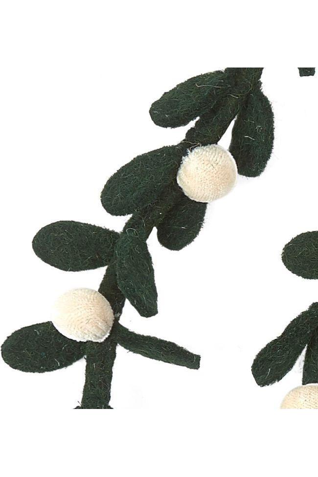 Shop For Christmas Garland Cream Velvet Balls and Felt Mistletoe at Michelle's aDOORable Creations