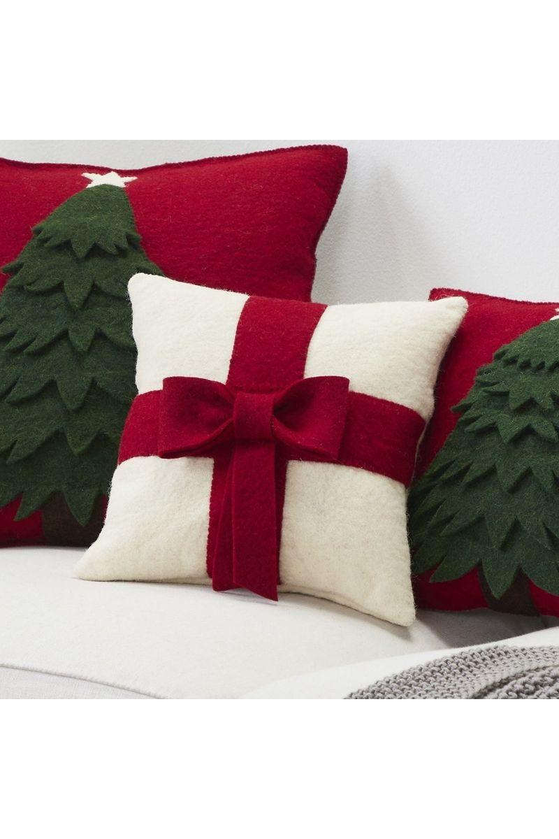 Shop For Christmas Pillow Cover, Red and Cream 14" at Michelle's aDOORable Creations