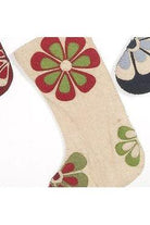 Shop For Christmas Stocking Flower Power Ivory/Red/Green at Michelle's aDOORable Creations