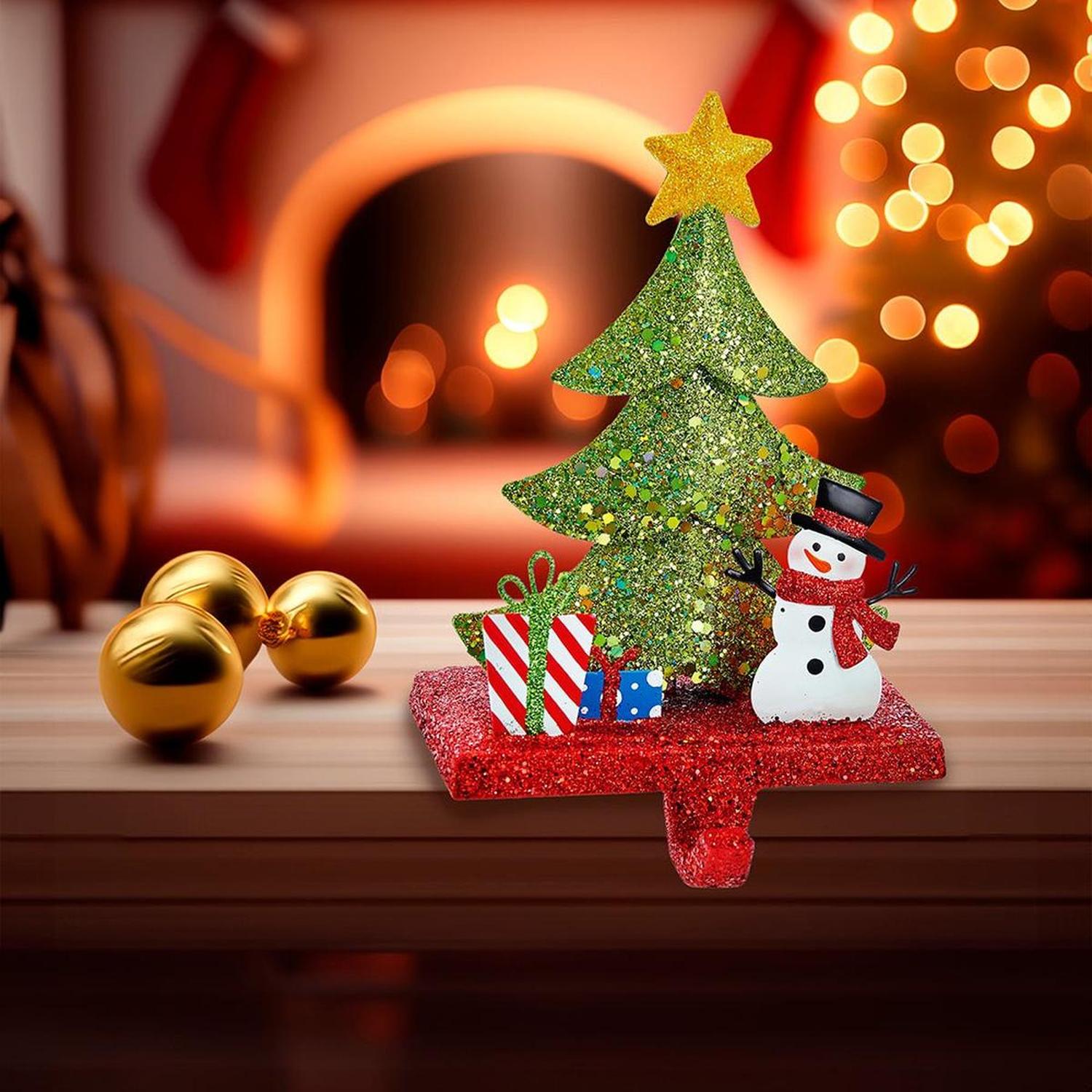 Christmas Tree Glitter Base Stocking Hanger