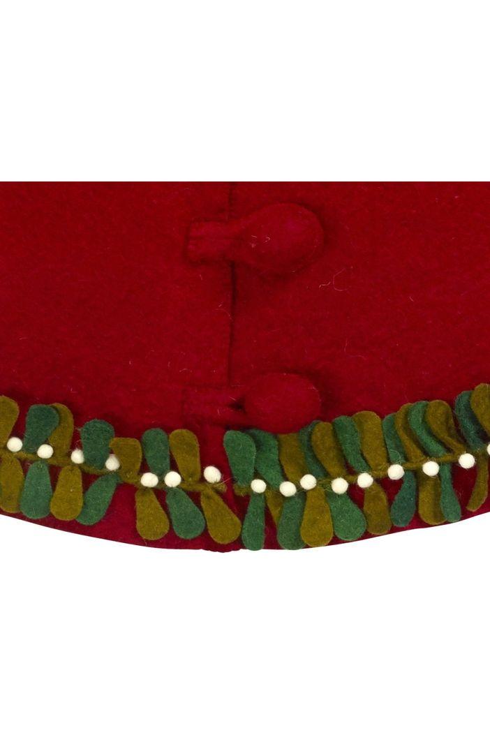 Shop For Christmas Tree Skirt - Mistletoe Border 26" at Michelle's aDOORable Creations