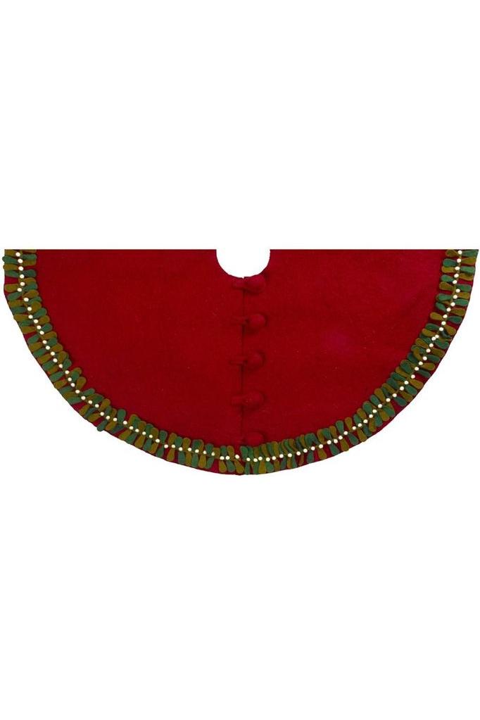 Shop For Christmas Tree Skirt - Mistletoe Border 26" at Michelle's aDOORable Creations