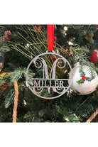 Shop For Circle Monogram Christmas Ornaments (5 Pk) at Michelle's aDOORable Creations