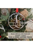 Shop For Circle Monogram Christmas Ornaments (5 Pk) at Michelle's aDOORable Creations